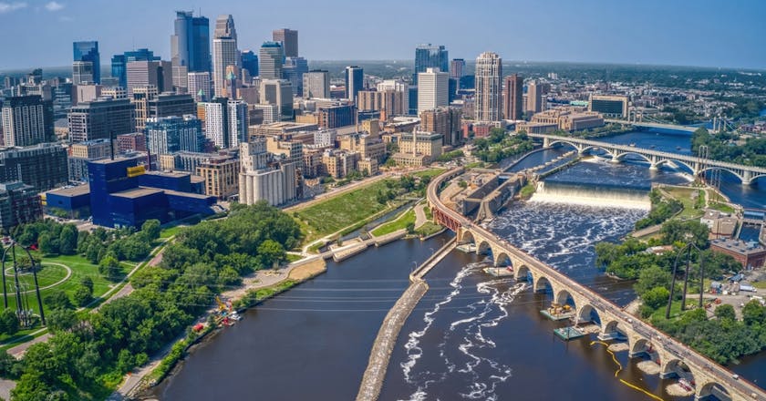 Prachtig uitzicht op Minneapolis