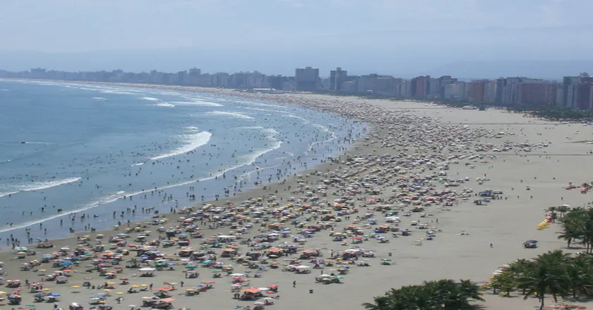 Vacker vy över Praia Grande, SP