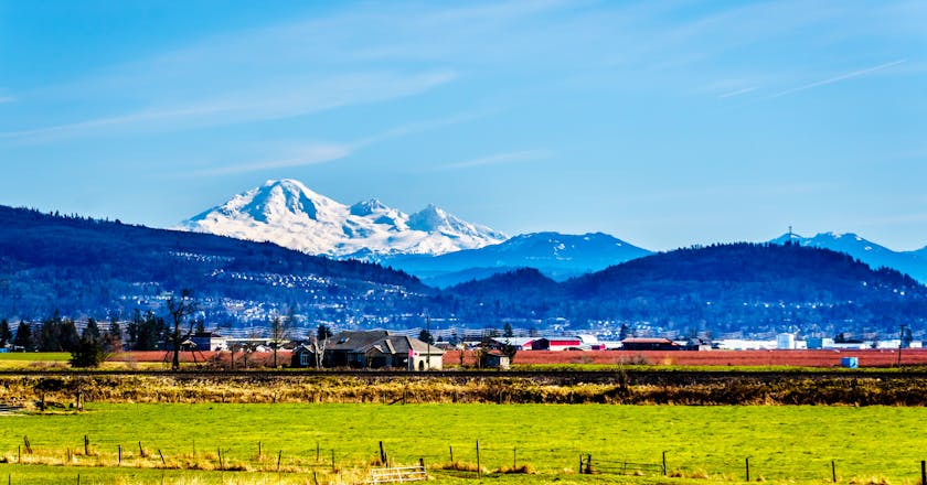 Vista panorámica de Abbotsford, BC, CA