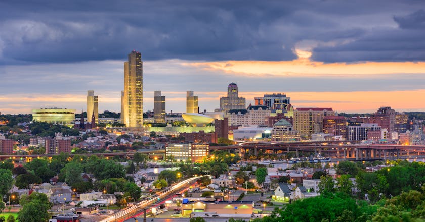 Vista panorámica de Albany, NY